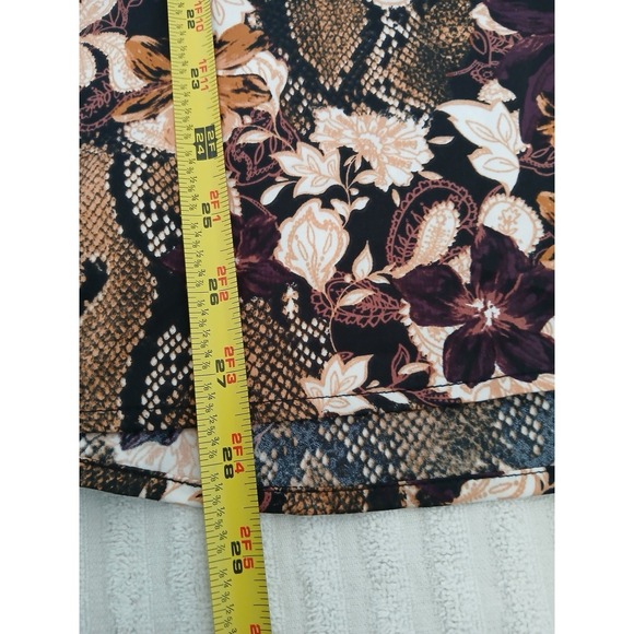 Marc New York Women's Blouse Tunic Brown & Purple Floral Long Sleeve Bohemian - Picture 10 of 16